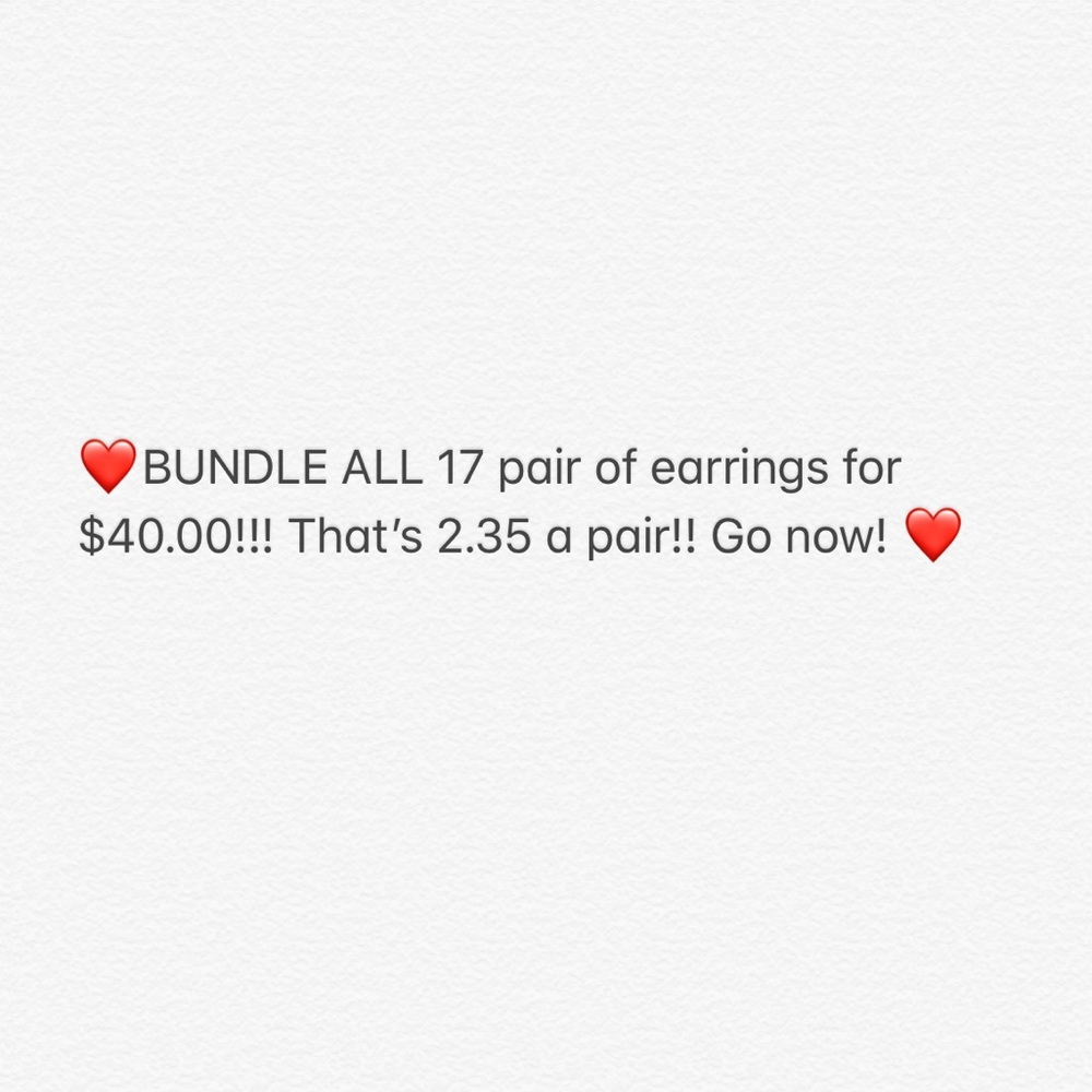 BUNDLE 17 PAIR OF EARRINGS